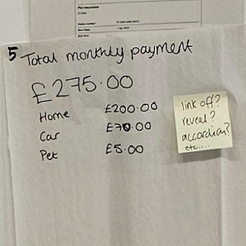 Screen from fake service showing table of payments